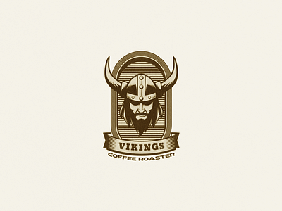 Vikings Lable cafe logo coffee coffee roaster illustration label label design logo mark old typography vikings vintage vintage badge warrior