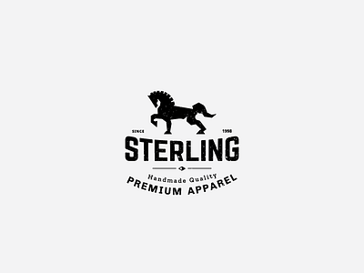 Sterling Menswear branding design fashion fashion brand fashion logo fashion logos grid system horse horse icon horse logo horse mark horse racing icon illustration logo mark monogram negativespace vintage badge vintage badges