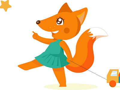 Little sly-sly fox design graphic design illustration vector