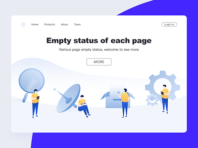 Empty State of Bank Integral System app art behance box clean design dribbble facebook illustration interface login page magnifier people peoples satellite sit ui ux violet web yellow