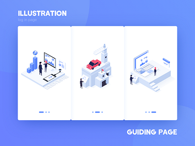 guiding page 2.5d illustration isometric