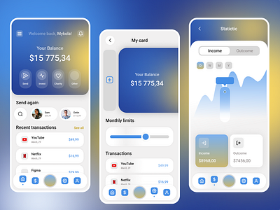 Mobile Banking App app design graphic design mobile ui