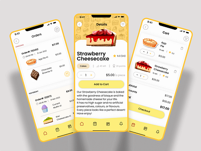 E-Commerce Cake Bar app design graphic design mobile ui ux