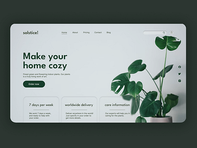 Landing page for indoor plant shop. design graphic design home page homepage landing landing page landingpage ui ux website