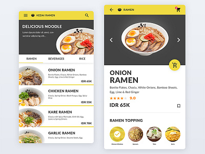 Kedai Ramen App android app card food food app mobile order ramen