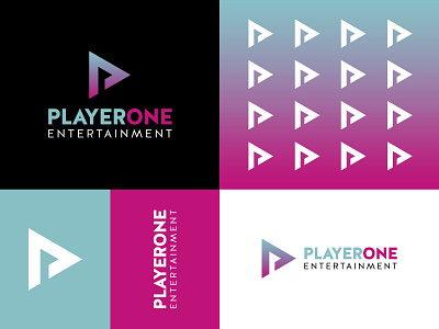 PlayerOne Entertainment Logo art branding design flat icon illustration illustrator logo ui vector