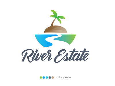 River Estate Logo design icon illustration logo