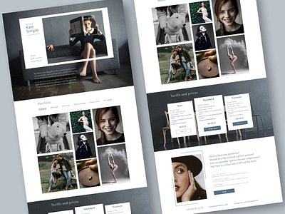 Photographer website. Main page. landing page ui ux web design