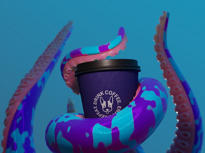 Papper cup 3d coffee paper cup tentacle