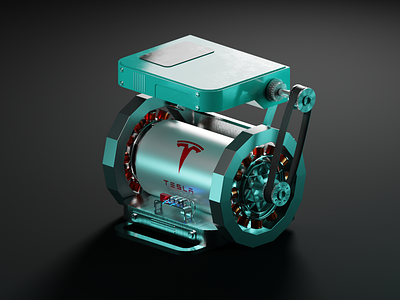 Tesla Motor 3d blander car concept electricity elon musk engine generator graphic design tesla