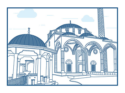 Imperial Mosque design mosque outline pristina