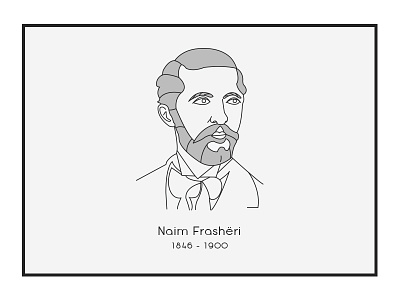 Naim Frashëri albania design illustration november outline vector