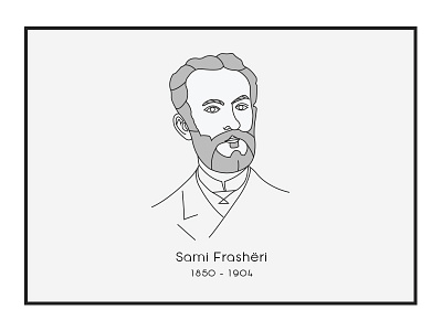 Sami Frashëri albania design illustration november outline vector