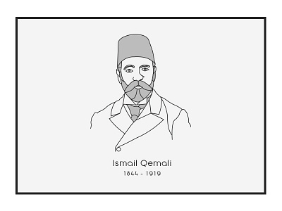 Ismail Qemali albania design illustration november outline vector