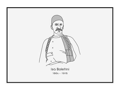 Isa Boletini albania design illustration november outline vector