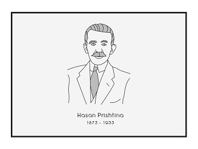 Hasan Prishtina albania design illustration november outline vector