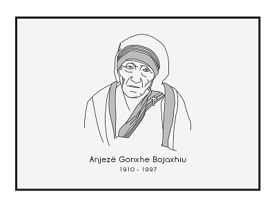 Mother Teresa albania design illustration november outline vector