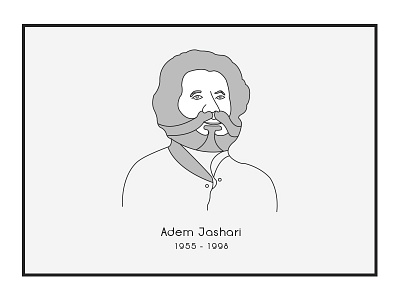 Adem Jashari albania design illustration november outline vector