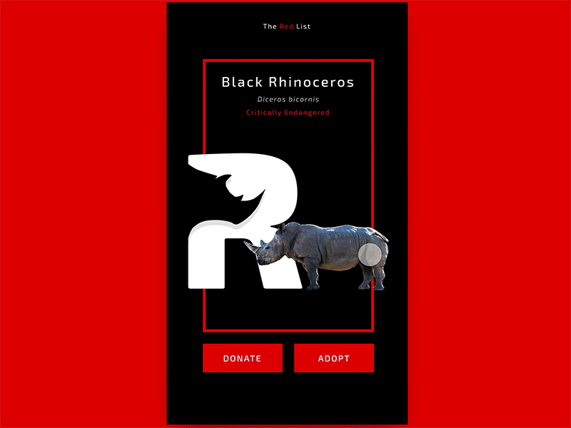 The Red List animals animation design interaction ui ux wildlife