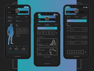 Fitness Profile fitness illustration mobile product design profile ui ux workout