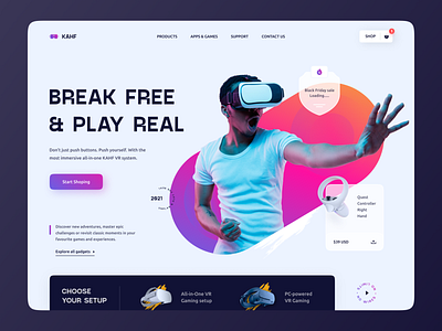 VR Website Design kahf landing page ui ui design uidesign uiux user interface design website design