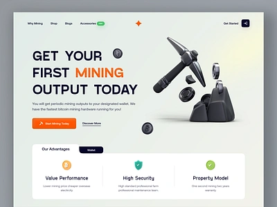 Crypto Mining Landing page concept. coin crypto design landing page mining uidesign uiux user interface design website design