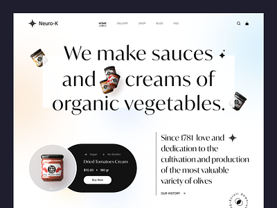 Neuro-K Website Design cart creams design e-commerse food landing page neuro-k product shop ui uidesign uiux user interface design webdesign website design