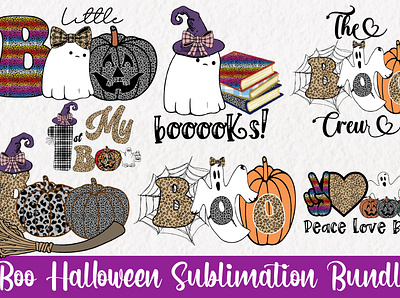 Boo Halloween Sublimation Bundle 3d animation branding design graphic design illustration logo motion graphics ui ux vector