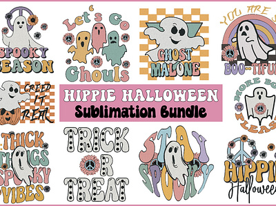 Hippie Halloween Sublimation Bundle 3d animation branding design graphic design illustration logo motion graphics ui ux vector