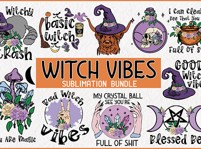Witch Vibes Sublimation Bundle 3d animation branding design graphic design illustration logo motion graphics ui ux vector