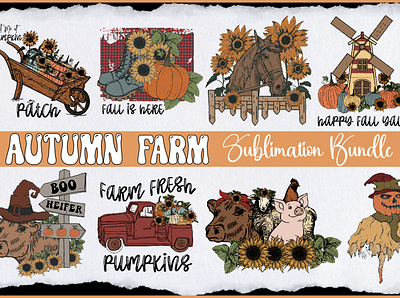 Autumn Farm Sublimation Bundle 3d animation branding design graphic design illustration logo motion graphics ui ux vector