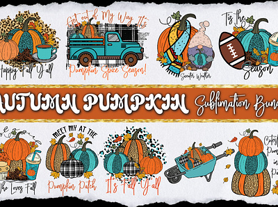 Autumn Pumpkin Sublimation Bundle 3d animation branding design graphic design illustration logo motion graphics ui ux vector