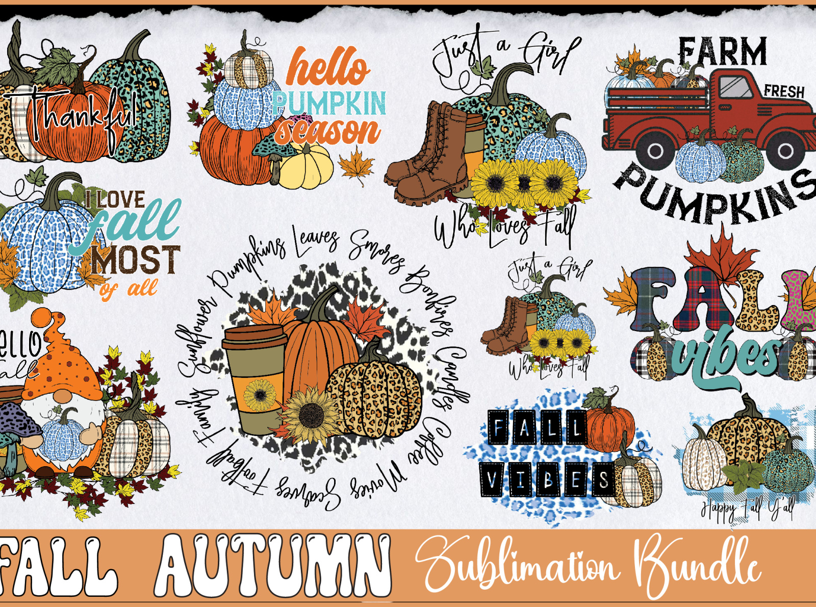 Fall, Autumn Sublimation Bundle by Joyals Sat on Dribbble