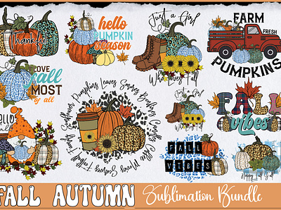 Fall, Autumn Sublimation Bundle 3d animation branding design graphic design illustration logo motion graphics ui ux vector