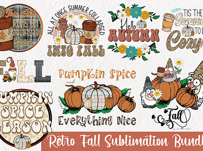 Retro Fall Sublimation Bundle 3d animation branding design graphic design illustration logo motion graphics ui ux vector