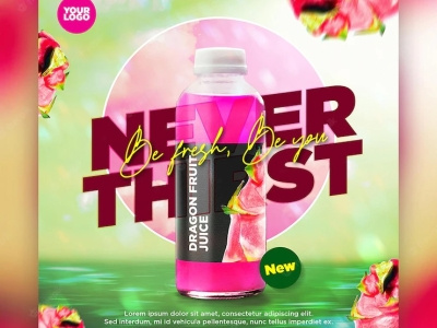 Modern bright dynamic dragon fruit juice social media instagram artwork design graphic design inspiration social media template