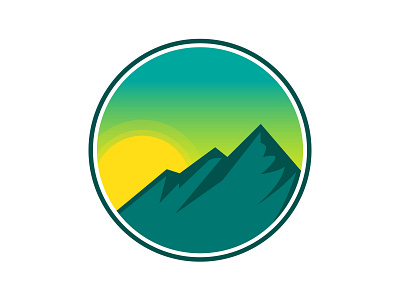 Flat Mountain View artwork design flat flat icon flat ui graphic design icon illustration landscape logo mountain sunset vector