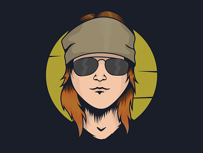 The Rockstar Face artwork design graphic design hipster illustration inspiration logo male man music musician rock rocks rockstar vector