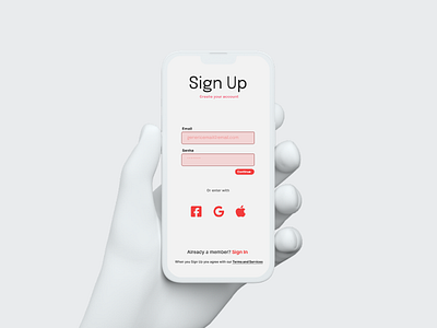 Sign Up Screen (Daily UI 01) app mobile sign signup ui up ux
