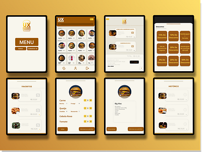 UX Burger Menu App (Group Project Case Study) app branding design mobile ui ux