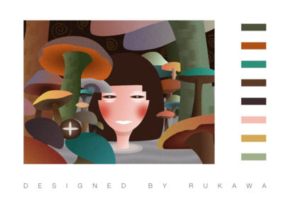 An imagination about mushrooms illustration