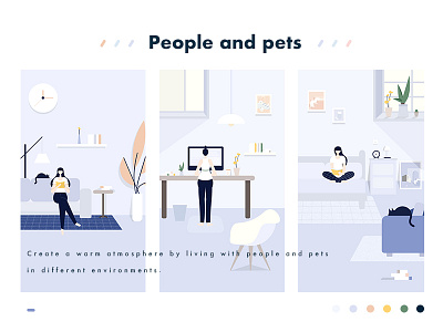 People and pets illustration page