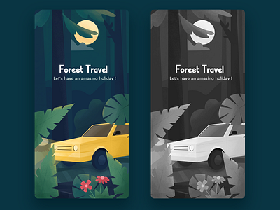 Forest Travel app illustration ui