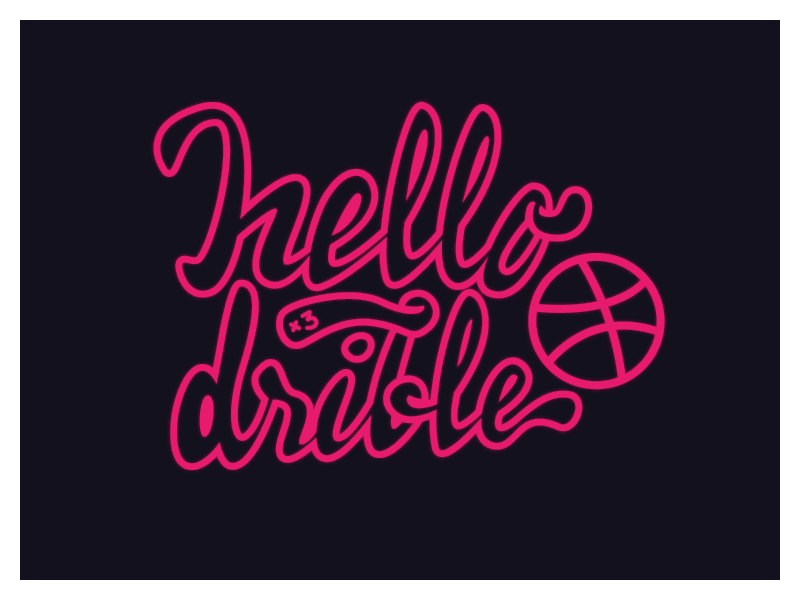 Hello dribble! calligraphy hello lettering typography