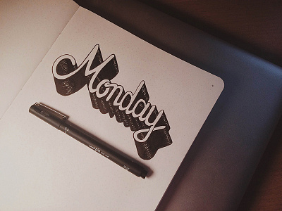 Monday calligraphy lettering monday typography