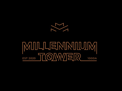 Millenium Tower logo blackyellow brandbook branding class design identity logo minimal typo typogaphy