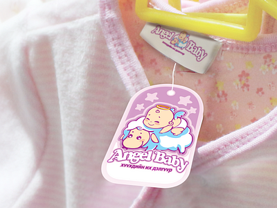 Angel Baby - Cloth Tag angel baby baby clothes brandbook branding cloth design identity logo pink tag tag design