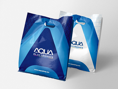 Aqua Electronics - Plastic bag design aqua aquatic bag blue brandbook branding design identity logo motif plastic bag plasticbag water