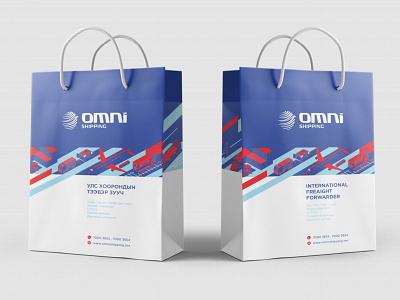 Omni Shipping bag bag brandbook branding design identity logo