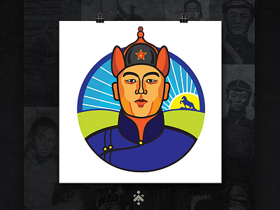 Mongolian Military Leader art history illustration illustrator leader mongolia portrait sukhbaatar vector